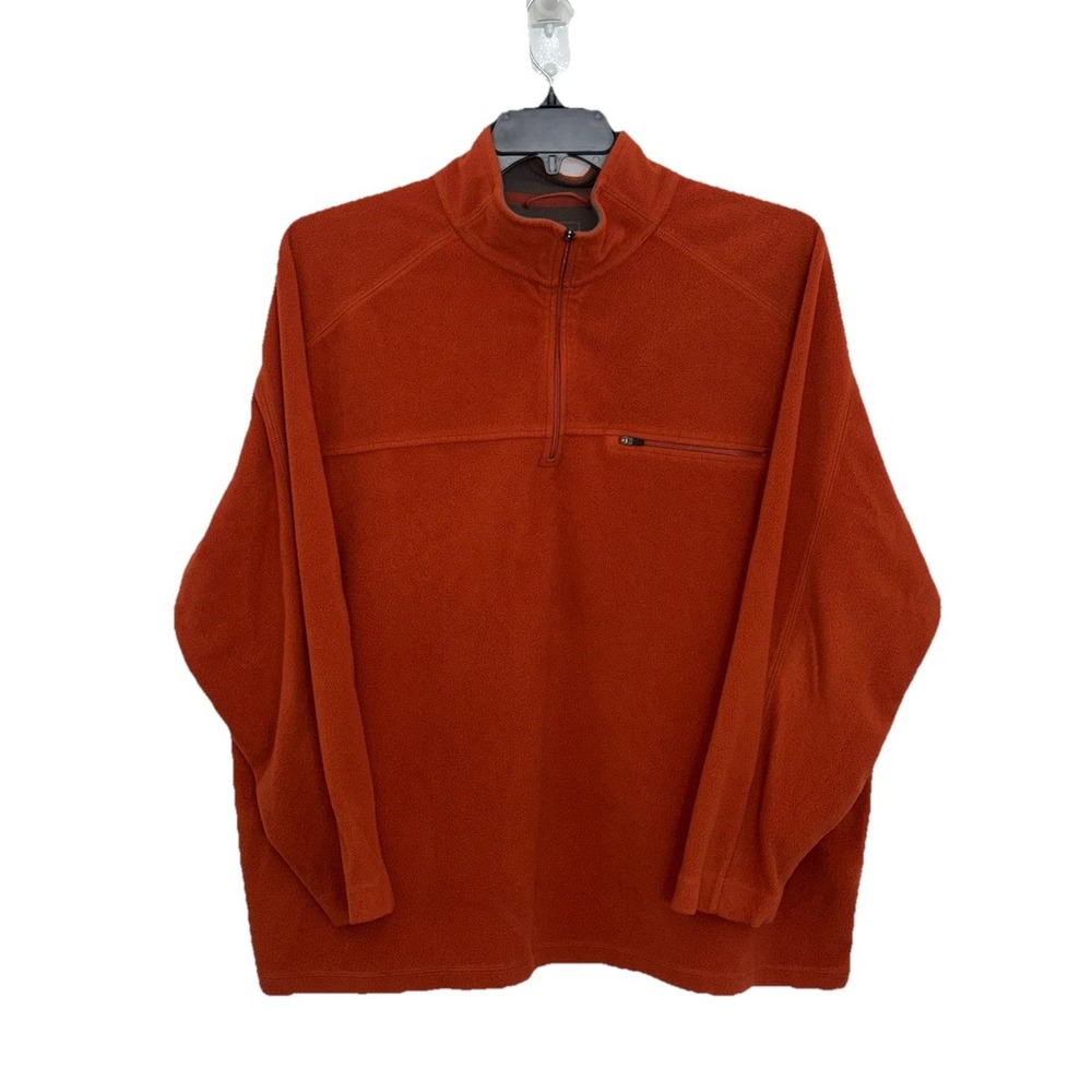 LL Bean 1/4 Zip Performance Fleece Men 2XL, Burnt Orange Outdoor, Fishing Warm